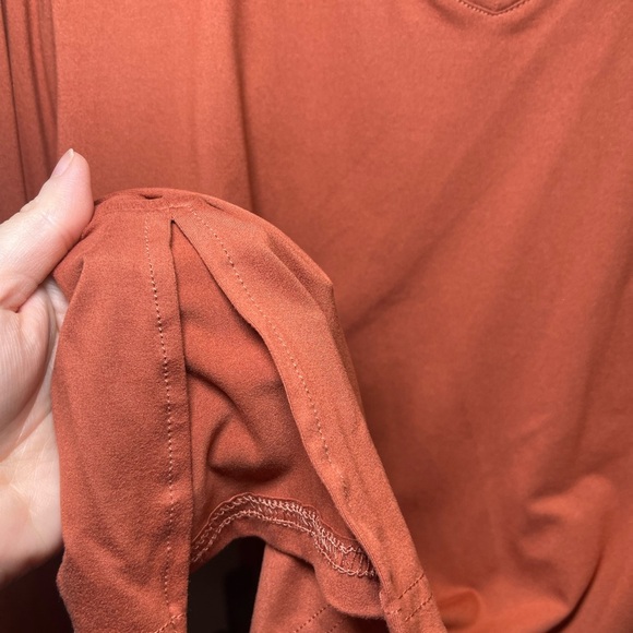 Showitty Women's Orange V-Neck Long Sleeve Top - Picture 3 of 4